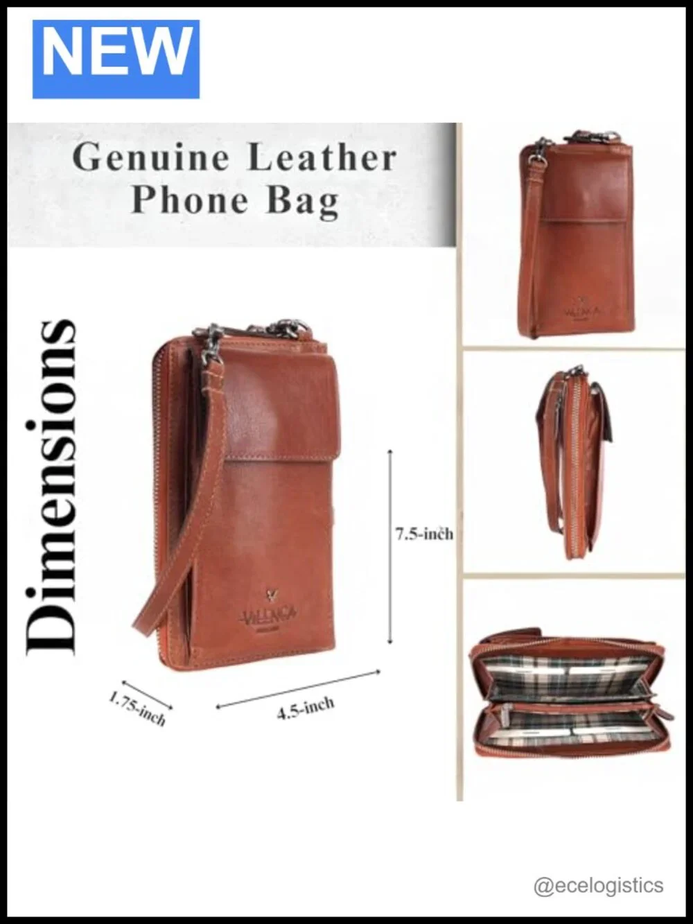 Genuine Leather Crossbody Bag Women Cell Phone Purse Wallet Clutch